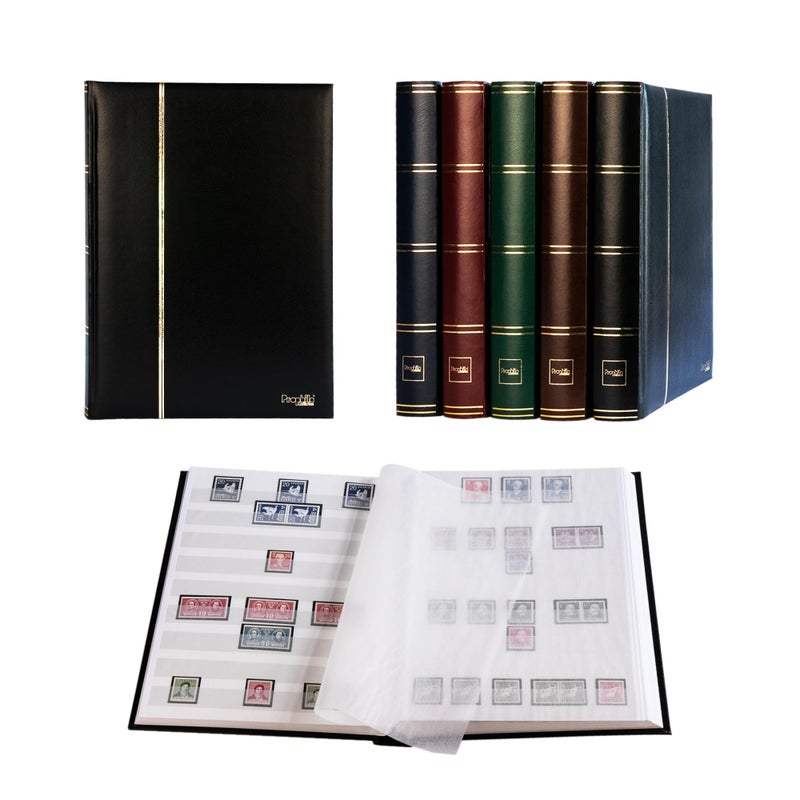 Prophila Collection Prophila stockbook Stamp Album (New) 60 White Sides, Black Cover - Image 1